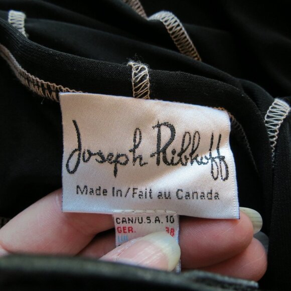 Joseph Ribkoff Black Bias Cut High Low Knit Skirt Size 10 - Picture 6 of 8